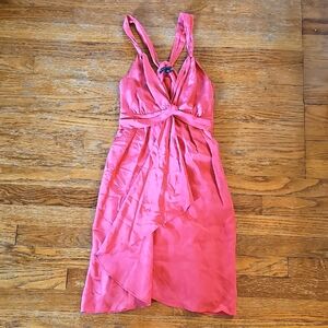 Banana Republic Asymmetrical 100% Silk Pink Dress Size 0P - 0 Petite